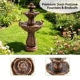 thumbnail image 6 of 3-Tier Cascading Outdoor Water Fountain, Bird Bath Waterfall Fountain, Freestanding Fountain with Pump for Garden Yard, 6 of 8