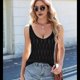 thumbnail image 5 of Camisetas Sin Mangas de Punto para Mujer, con Cuello en V y Ojales, Camisetas Básicas de Verano, Modernas, Informales, Ajustadas Negro M, 5 of 9