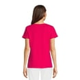 thumbnail image 4 of RealSize Women's Shirred V-Neck Tee with Short Sleeves, Sizes XS-3XL, 4 of 6
