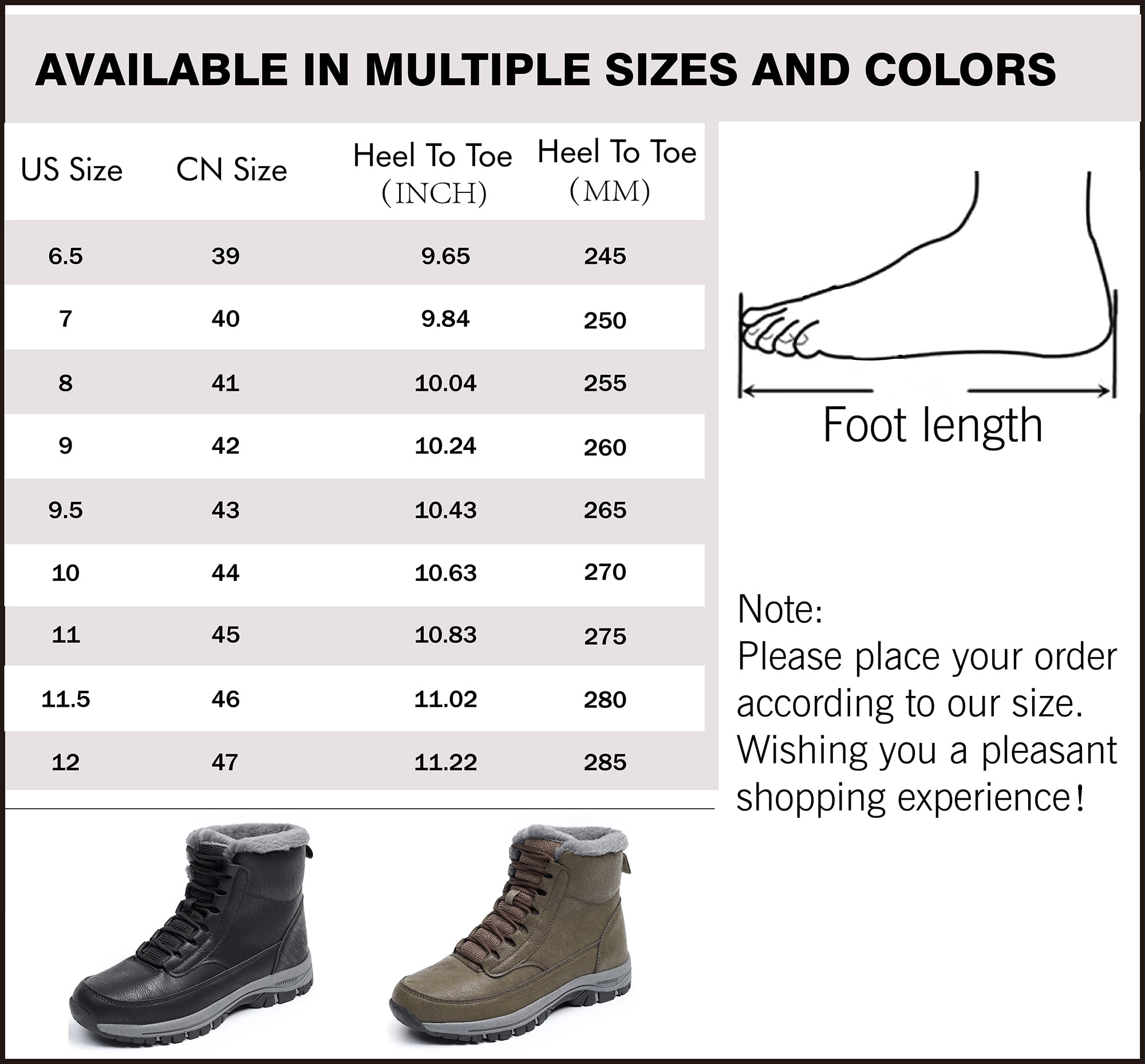 Northblanc Mens Snow Boots Water Resistant Hiking Boots Non-slip Winter Warm Faux Fur Lined Comfort Outdoor Camping Shoes