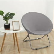 "Round Saucer Chair Slipcover, High Stretch Slip for Furniture Protection Grey"