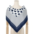 thumbnail image 2 of INSPIRE CHIC Women Polka Dots 35"x35" Large Square Scarf Satin Silk Like Head Wrap Bandanas Neck Scarves Navy Blue 35.4x35.4", 2 of 6