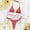 Red, variant on UTSJKR Women Sports Two Piece Swimsuit Athletic Crop top Bathing Suits High Cut Thong Ribbed Padded Bikini Set Tankini Tops Army Green M
