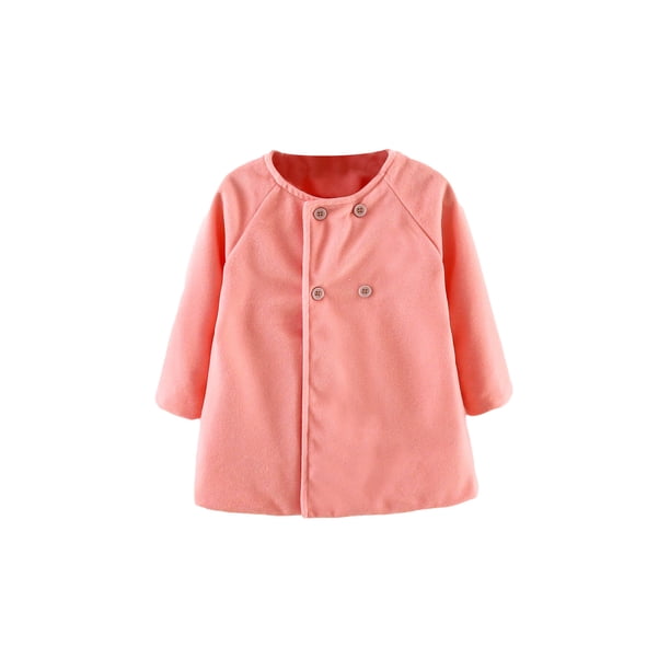 Gabardina para niñas pequeñas, botón, capa, capa, chaqueta, prendas de vestir XBTCLXEBCO Rosa, 4-5 años
