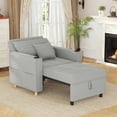 thumbnail image 1 of AECOJOY Fauteuil Convertible 3 en 1: Lit-Lit et Futon avec Dossier Réglable et 2 Coussins - Gris Pâle, 1 of 10