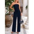 thumbnail image 2 of Conjunto Coordinado PRETTYGARDEN Top Tubo de Punto Acanalado y Pantalones Navy M, 2 of 7