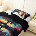 thumbnail image 3 of Homewish Tree Of Life Botanical Art Twin Comforter Sets,Watercolor Gradient Bedding Set,Black Reversible,2-Piece,1 Comforter and 1 Pillowcase, 3 of 7