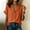 Orange, variant on Women's 2026 Summer Notched Lapel Full Button Down Ruffle Trim Short Sleeve Blouse, Curved Hem Loose Casual Shirt for Daily & Weekend Outing