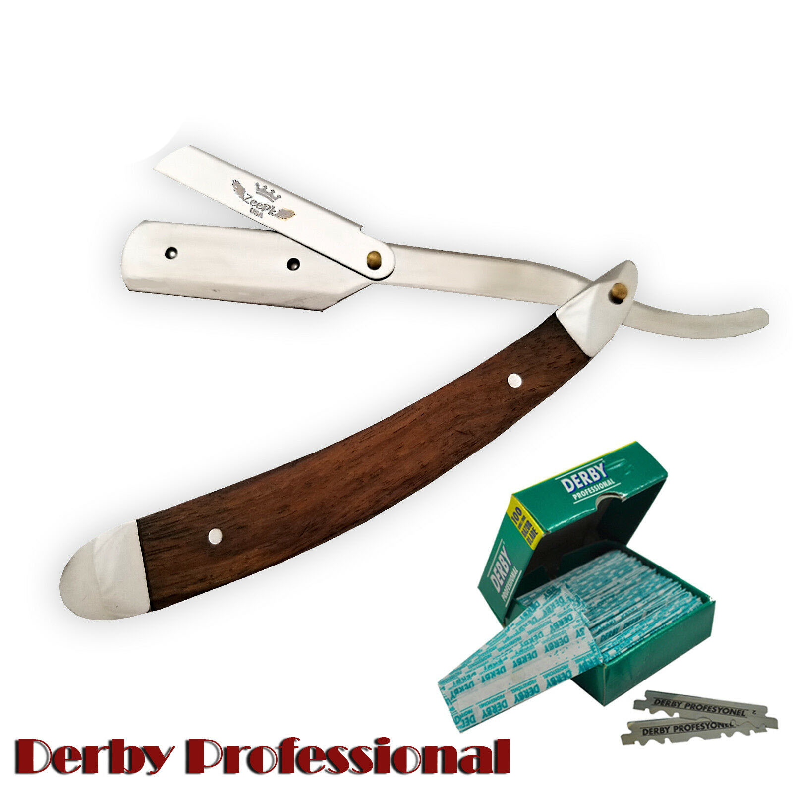 Wooden Handle Stainless Steel Straight Razor Shaving Tool Shave RASIERER RAPADA