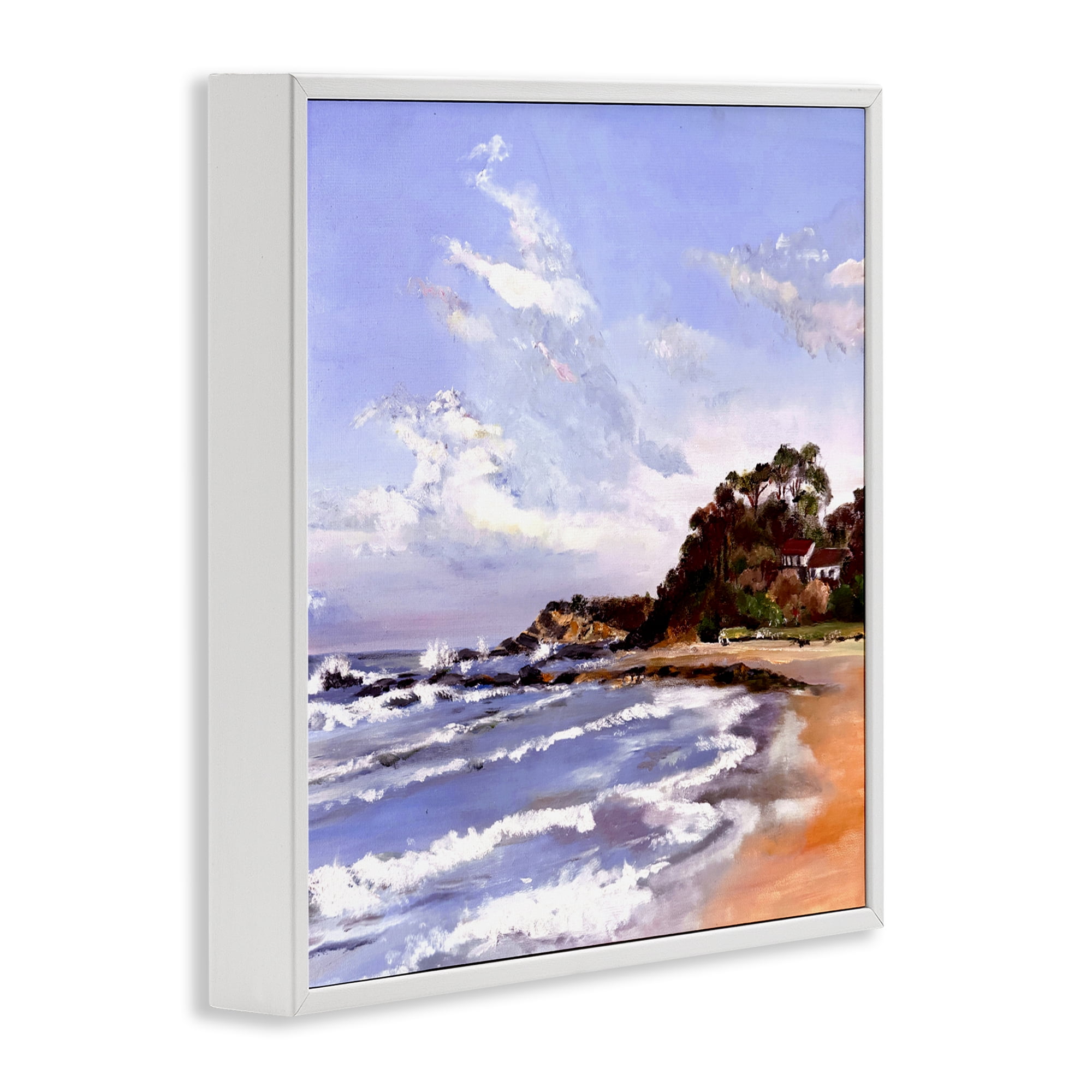 Malua Bay Seascape White Framed Giclee Art, design by Patricia Reynolds