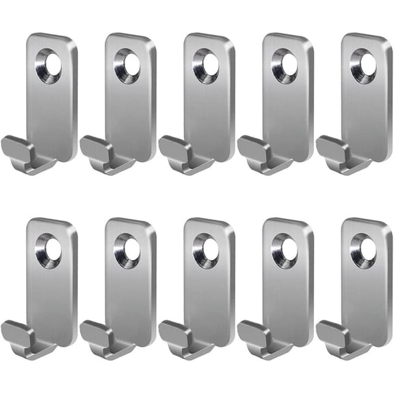 10pcs Heavy Duty T-Head J-Shaped Hangers 304 Stainless Steel Wall Mounted Mini Wall Hooks Hanger for Mirror Picture Frames Hanging Wire/D Rings/Keyhole Hangers