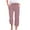 Pink, variant on ShomPort Capri for Women Casual Striped Capris Drawstring Elastic Waist Cropped Pants with Pockets