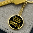 thumbnail image 6 of Russian Tsvetnaya Bolonka Mama Circle Keychain Stainless Steel or 18k Gold Dog Mom Pendant, 6 of 12