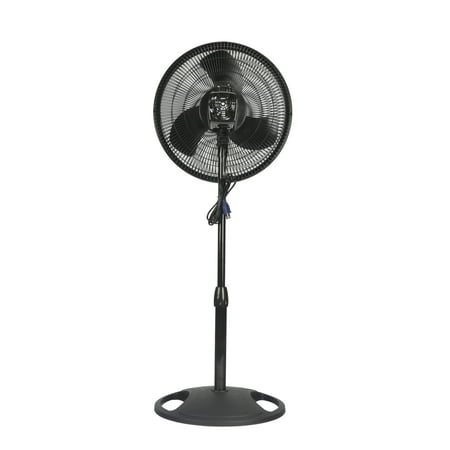 Lasko 16 Oscillating Adjustable Pedestal Fan with 3-Speeds, S16500, Black