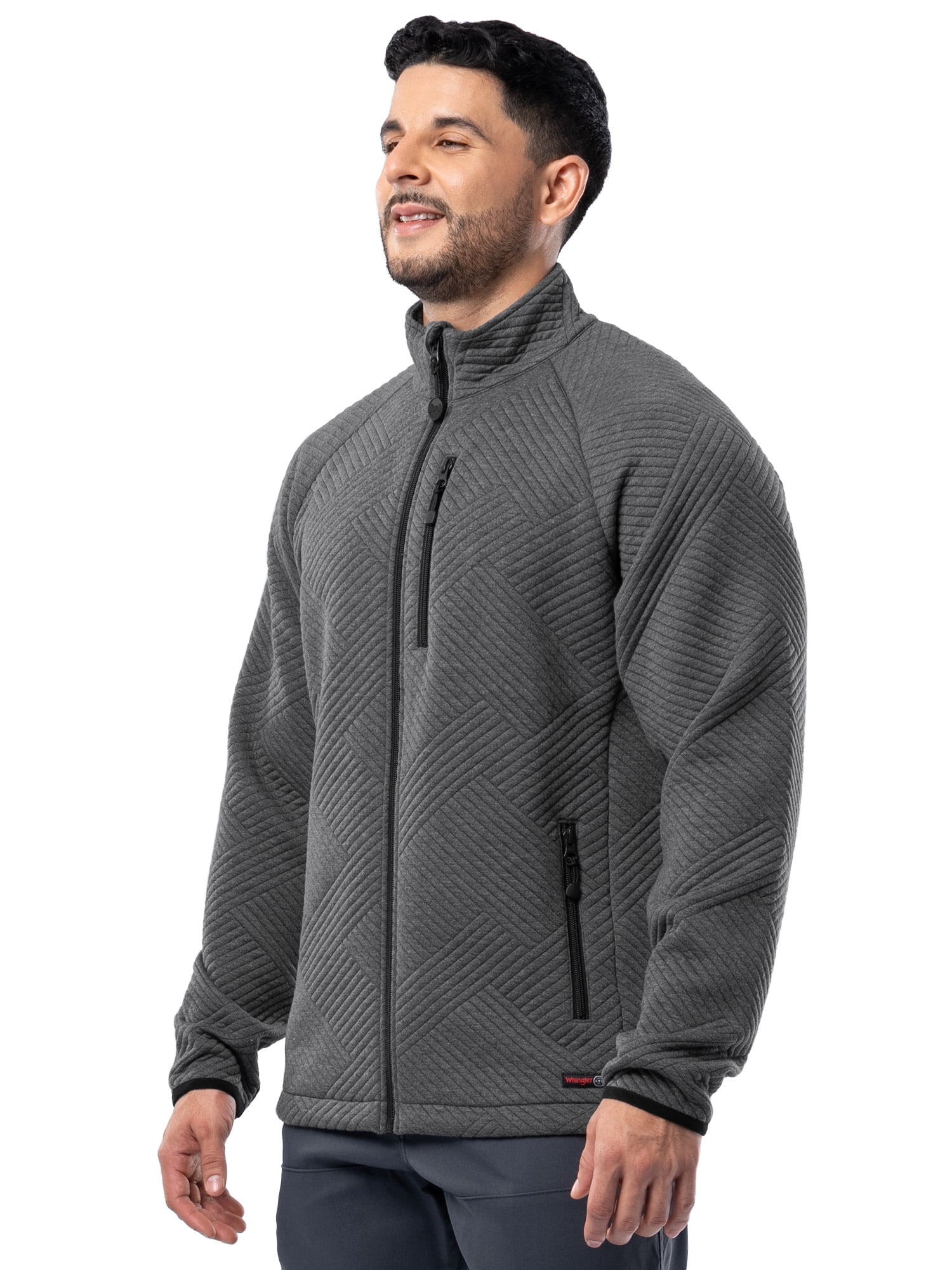 Wrangler ATG Men's Performance Long Sleeve Full-zip Cable Trailblazing Sweater Jacket, Size S-2XL