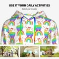 thumbnail image 4 of Kdxio Rainbow Llama Print Womens Oversized Hoodies Sweatshirts Hooded Pullover Tops Sweaters Casual-Medium, 4 of 7