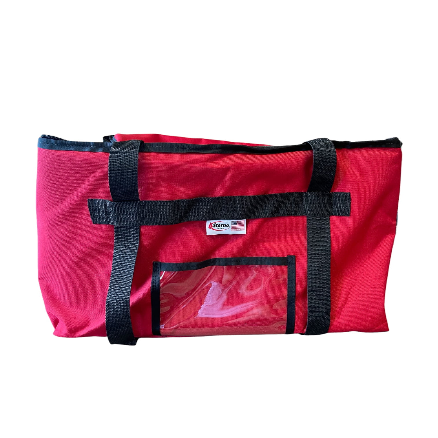 sterno delivery leak proof insulated food carrier bag red