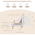 thumbnail image 3 of Folding Sofa Bed 3-in-1 Convertible Chair - 5-Position Adjustable Backrest with Pillow for Living Room, Bedroom & Office(White), 3 of 9