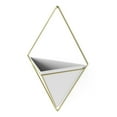 thumbnail image 5 of Umbra Trigg Ceramic Hanging Planter Wall Décor Large White/Brass, 5 of 21