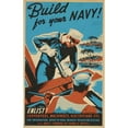 thumbnail image 3 of Robert Muchley 13x18 Black Modern Framed Museum Art Print Titled - Build for Your Navy! Enlist! (1941), 3 of 5
