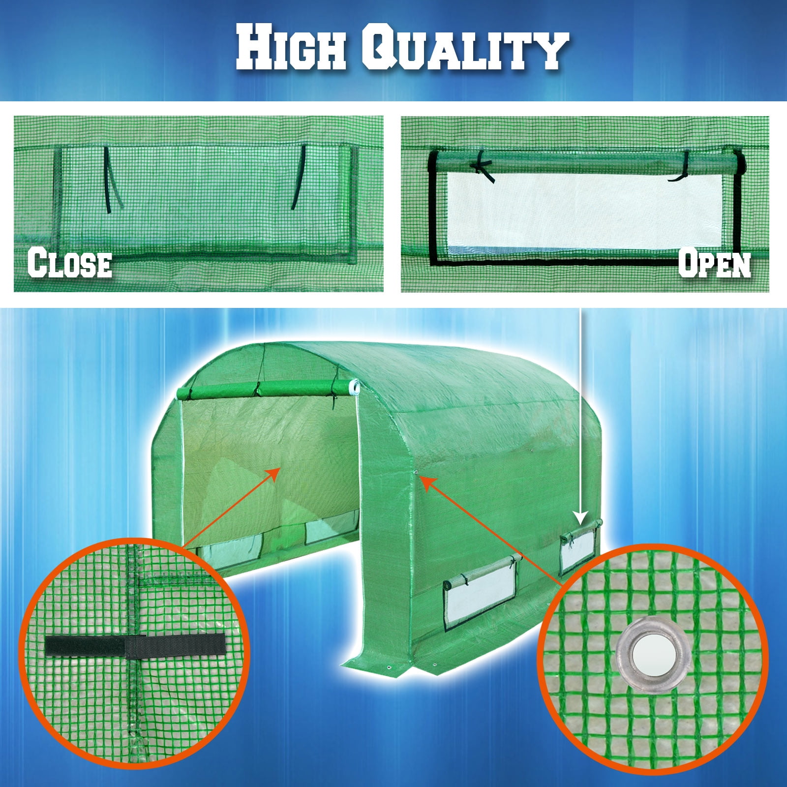 Sunrise 10'X7'X6' Large Walk In Outdoor Plant Gardening Greenhouse Cover (Frame Does Not Included)