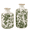 Green-2Pcs, variant on Vintage Ceramic Vase – Green Floral Chinoiserie Design, Rustic Large Vase for Flowers, Tuscan & Farmhouse Decor, 7.8 Inch Handcrafted Vase for Living Room, Office, or Shelf