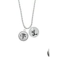 thumbnail image 2 of Delight Jewelry Silvertone Domed Black LPN Silvertone Script Initial Disc - L - Charm Necklace, 20"+3", 2 of 4