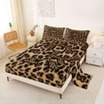 thumbnail image 2 of Erosebridal Leopard Pattern Personalized Gifts Bed Sheets,Brown Alphabet R King Sheets For Adult Women 4 Pieces, 2 of 6