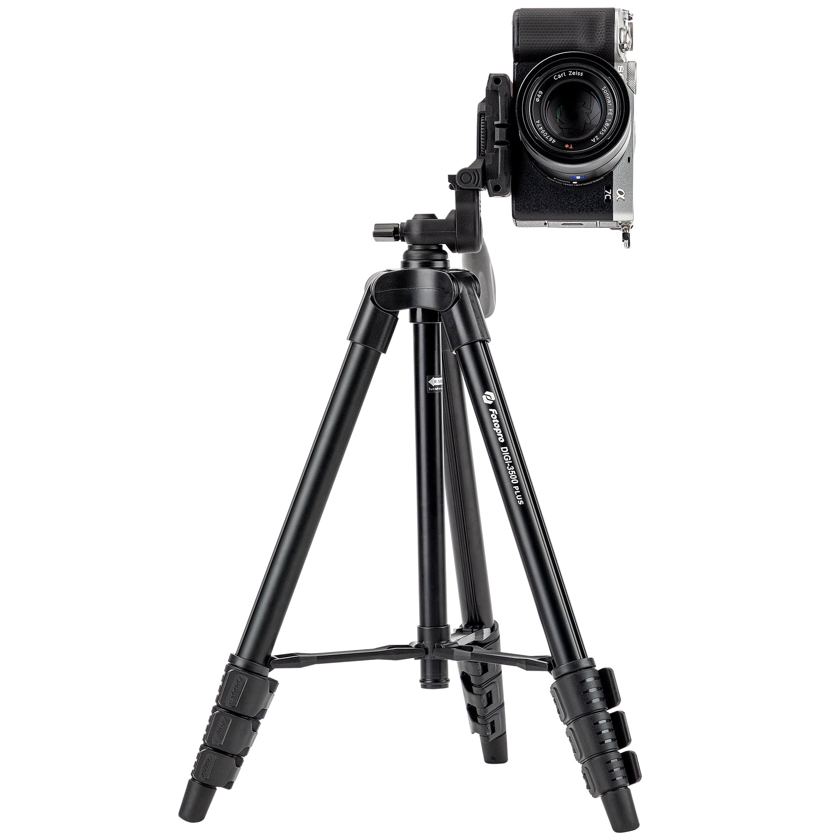 Fotopro Tripod for Camera and Phone, 48” Lightweight Aluminum Stand with 3-Way Head, Digi-3500 Plus