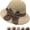 Beige-mid-brim Hat, variant on Versatile Retro Woven Handmade Straw Hat with Ruffled Bow, Elegant Crochet Straw, Foldable Breathable for Women, Pink-mid-brim Hat