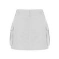 thumbnail image 3 of Annhoo Cargo Skirts for Women Summer High Waisted Button Front Short Skirt Loose Solid Mini Skirt with Flap Pockets, 3 of 4