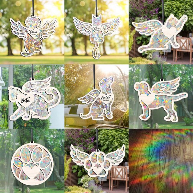 Atrapasueños Rainbow Maker Rainbow Maker Atrapasueños conmemorativo para perros Adorno conmemorativo portátil para perros G