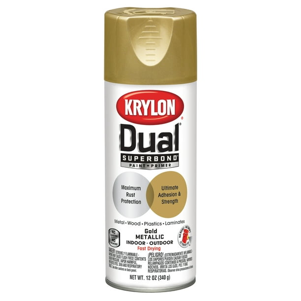 Krylon® Dual Superbond Paint + Primer Gold Metallic Spray Paint, 12Oz