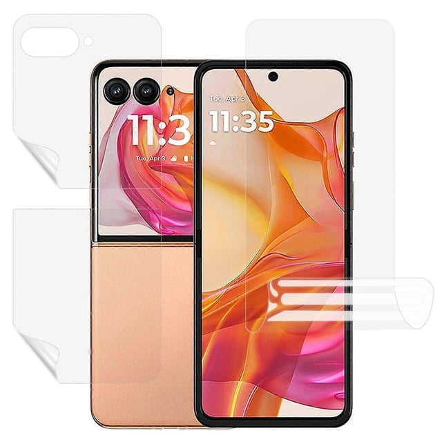For Motorola Razr 60 Ultra Screen Protector Set, Front + Back Full Cover TPU+PET Hydrogel Film