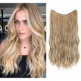 thumbnail image 1 of Hair Extensions Invisible Wire Wavy Curly Long Synthetic Hairpieces For Women Adjustable Headband, 1 of 5