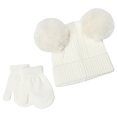 thumbnail image 2 of Ccpelsie Little/Big Kids Winter Hat Scarf Gloves Set - Girls Boys Beanie Hat Knit Warm Cap for Children(White,One Size), 2 of 7