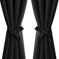 thumbnail image 6 of Hiasan Blackout Curtains for Bedroom - Light Blocking & Noise Reducing Window Curtains for Living Room, 2 Drape Panels Sewn with Tiebacks, Black, 42 x 54 Inch, 6 of 10