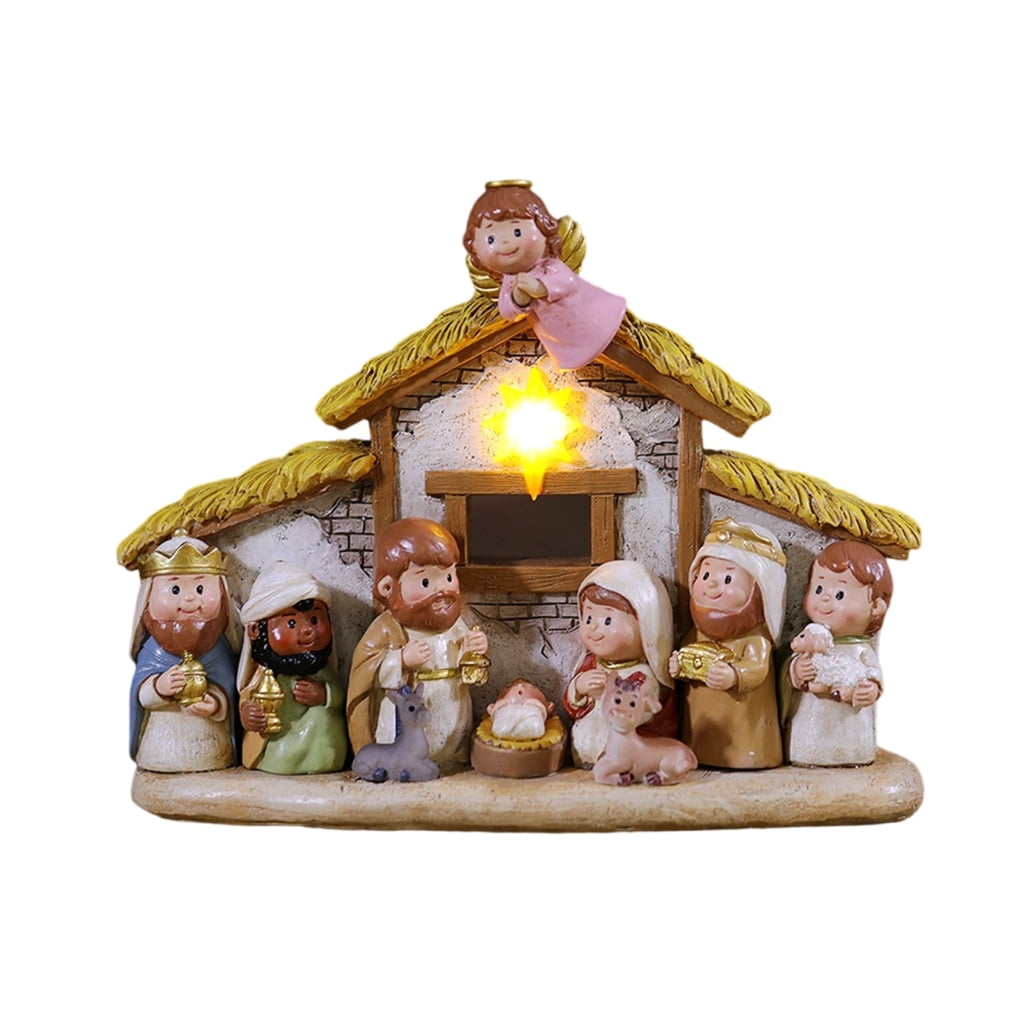 Replacement Parts For Little People Nativity Set - Fences, Crate, Cart, Hay Bale & Box