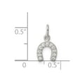 thumbnail image 5 of 925 Sterling Silver Polished Horseshoe Cubic Zirconia Charm Pendant, 5 of 5