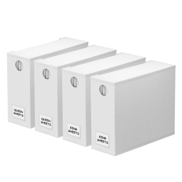 Organizadores de sábanas SpaceAid, paquete de 4 unidades, color blanco