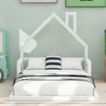 thumbnail image 5 of The White Twin Size Wood Floor Bed with a House-shaped Headboard for Fun Room Decor, 5 of 11