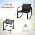 thumbnail image 3 of Gymax 3-Piece Outdoor Rocking Bistro Set Patio Rocking Chairs & Coffee Table Set, 3 of 10