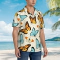 thumbnail image 3 of Sikiie Butterflies Print Men's Hawaiian Shirt, Summer Beach Button Pocket Short Sleeve T-Shirt,3X-Large, 3 of 7
