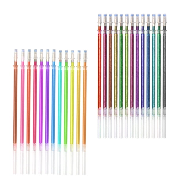 Seitruly Recarga de bolígrafo Gel dibujo pintura colorear brillo diarios escuela adulto resaltar brillante fluorescencia regalo Pastel Suministros de escritura y corrección Aleatorio cien