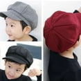 thumbnail image 4 of Fashion Kids Adult Unisex Solid Color Octagonal Peaked Cap Painter Beret Hat, 4 of 10