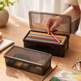 thumbnail image 3 of Snap-Tight Lid Clear Plastic Pencil Case for Back to School, 3 of 8