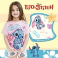 thumbnail image 5 of Disney Lilo & Stitch T-Shirt and Active Retro Dolphin French TerryShorts Outfit Set Little Kid to Big Kid, 5 of 5