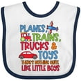 thumbnail image 3 of Inktastic Planes Trains Trucks and Toys Nothing Quite Like Little Boys Boys Baby Bib, 3 of 4