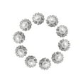 thumbnail image 2 of 10 Pcs Petits Boutons en Strass Perles Ronds en Alliage pour Mariage Plats Argent, 2 of 8