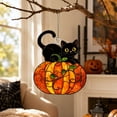 thumbnail image 3 of Halloween Decorations-Stained Glass Style Halloween Acrylic Hanging Decor,Black Cat On Pumpkin Decor,Colorful Acrylic Pendant for Window Home Fall Party Decor Halloween Gifts, 3 of 4